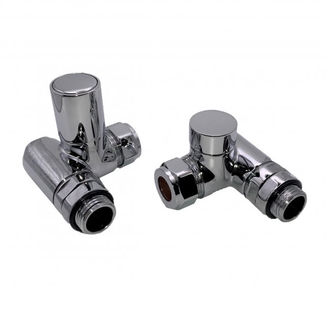 Kartell CRNV-DF Dual Fuel Corner Radiator Valve Pair for Elements - Chrome
