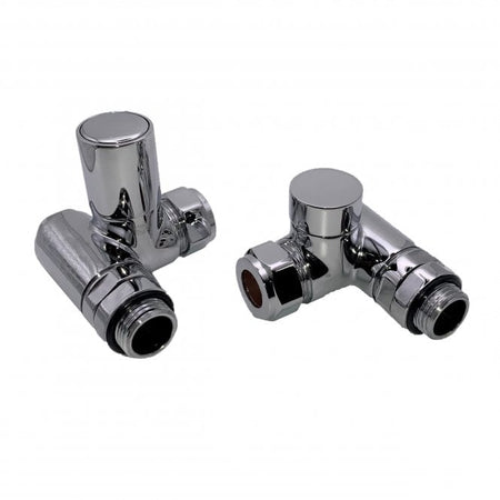 Kartell CRNV-DF Dual Fuel Corner Radiator Valve Pair for Elements - Chrome
