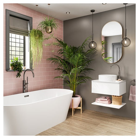 Multipanel Tile Effect Antique Rose Hydrolock T&G Wall Panel - 2400 x 598 x 11mm