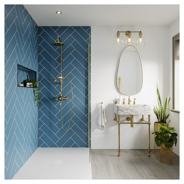 Multipanel Tile Effect Misty Blue Hydrolock T&G Wall Panel - 2400 x 598 x 11mm