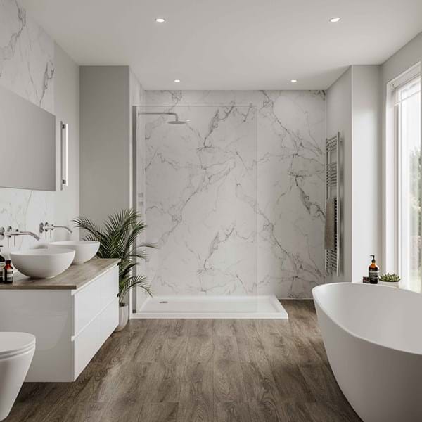 Linda Barker Panel - Calacatta Marble (3460) - Hydro-Lock T&G - 2400 x 900 x 11mm - FSC Mix 70%