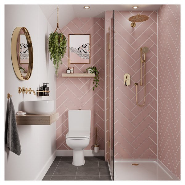 Multipanel Tile Effect Antique Rose Hydrolock T&G Wall Panel - 2400 x 598 x 11mm
