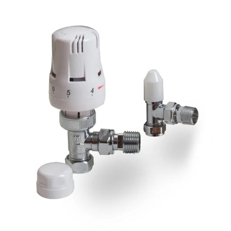 Kartell TPLSTRVSA Style Angled TRV & Lockshield Twin Pack - 15mm - Chrome