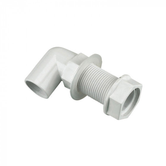 FloPlast OS15 21.5mm White Overflow Bent Tank Connector