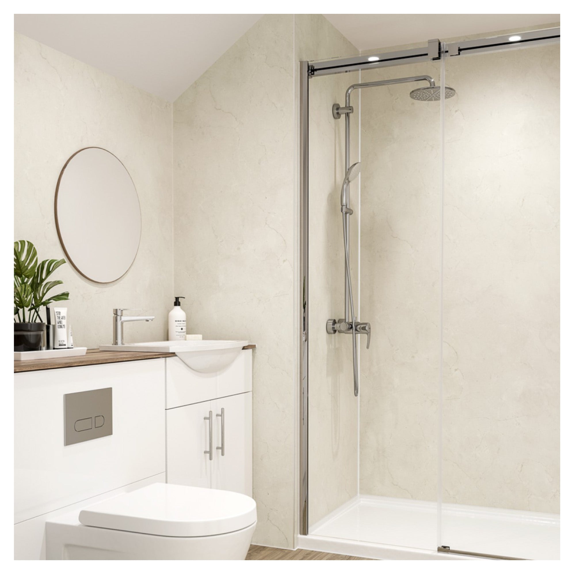 Multipanel Contemporary Marfil Cream Unlipped Wall Panel - 2400 x 1200 x 11mm