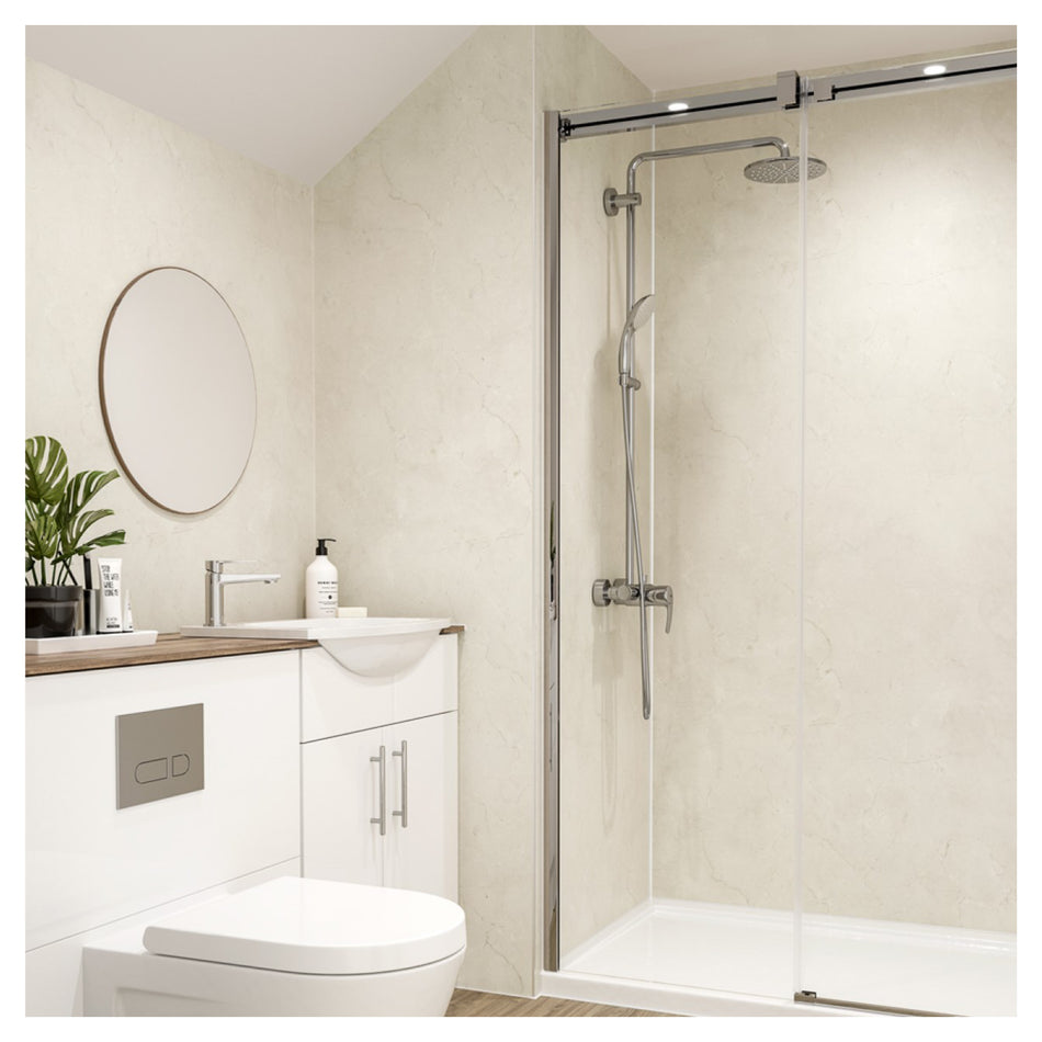Multipanel MP9477SHR Contemporary Marfil Cream Unlipped Wall Panel - 2400 x 1200 x 11mm