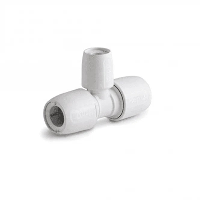 Hep2O HD13/28W Branch Reduced Tee 28mm x 22mm x 28mm White