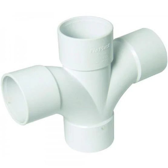 FloPlast WS58 40mmWHITE ABS 92.5°CROSS Tee