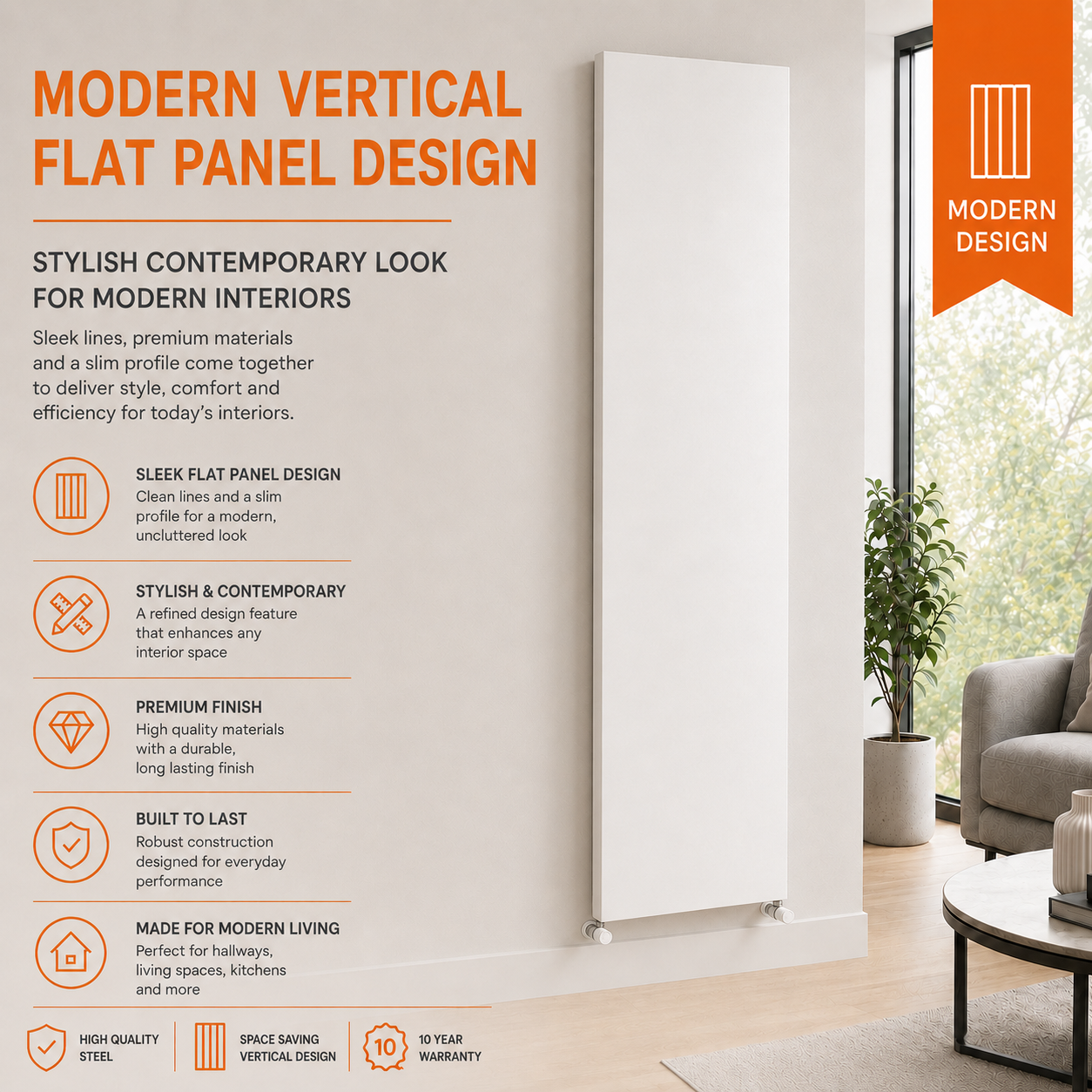Kartell DV618F K-Flat Vertical Type 20 Radiator - 1800 x 600mm