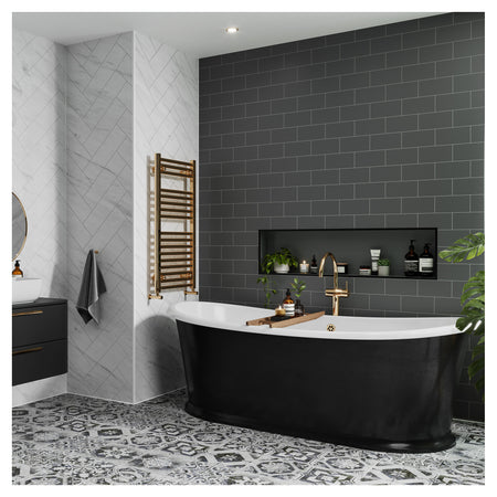 Multipanel Tile Effect Monument Grey Hydrolock T&G Wall Panel - 2400 x 598 x 11mm