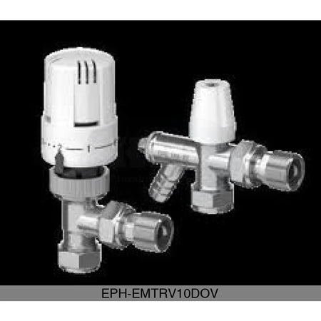 Angled TRV 10mm Compression Lockshield Drain Off Valve Heating Controls