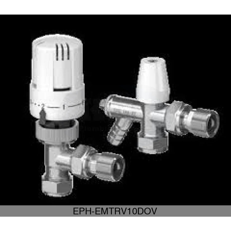 Angled TRV 10mm Compression Lockshield Drain Off Valve Heating Controls