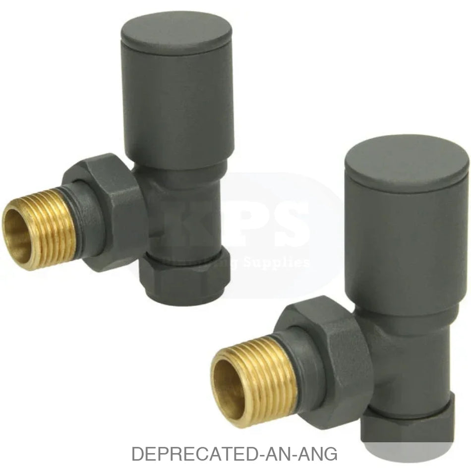 Anthracite Radiator Valve Angled 15mm (Pair) Radiator Valves