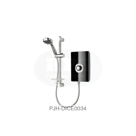 Aspirante 9.5Kw Elec Shower Black Glos Bathroom Brands