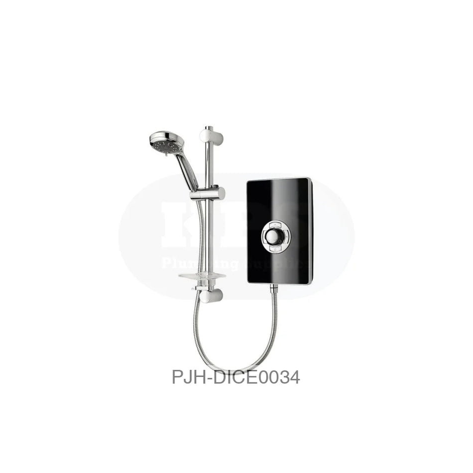 Aspirante 9.5Kw Elec Shower Black Glos Bathroom Brands