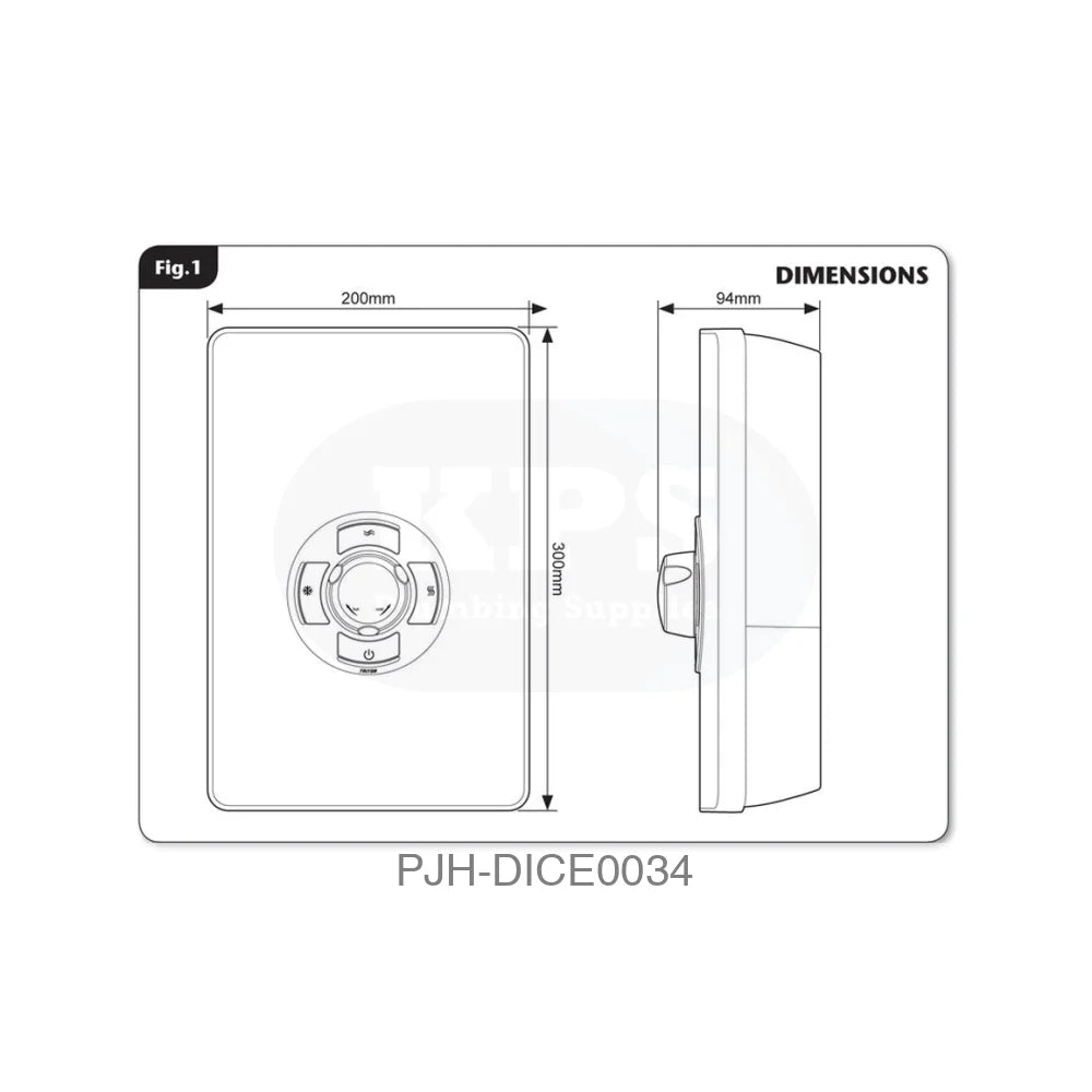 Aspirante 9.5Kw Elec Shower Black Glos Bathroom Brands