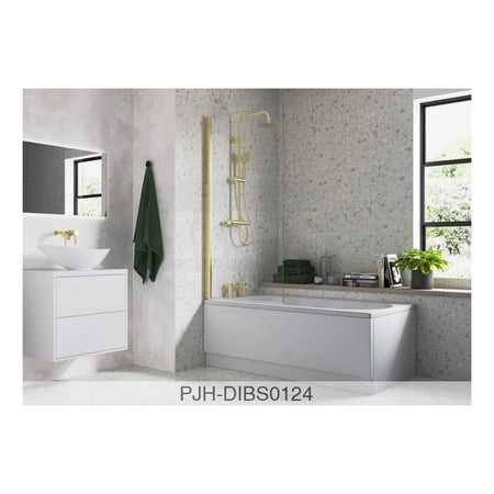 Bath Screen 1400 Square Brushed Bathroom Brands