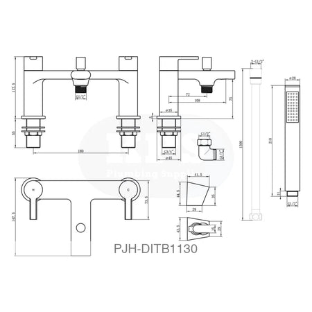 Bath Shower Mixer Oval Black Bathroom Brands