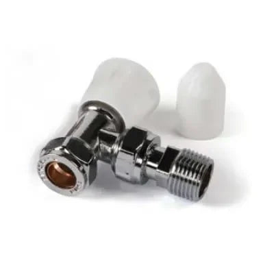 Kartell LSWHSA10 Style Angled Lockshield & Wheelhead Radiator Valve - 10mm - Chrome