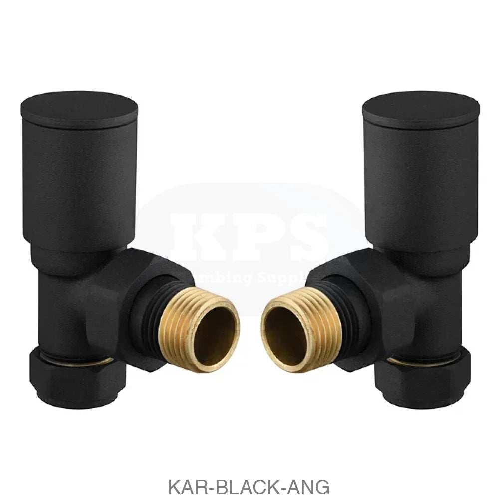Black Radiator Valve Angled 15mm (Pair) Radiator Valves