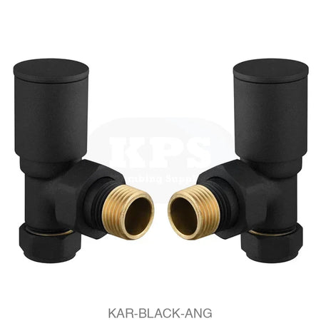 Black Radiator Valve Angled 15mm (Pair) Radiator Valves