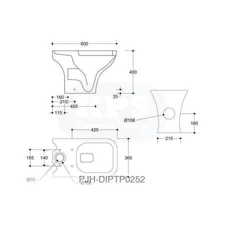 Cedarwood C/C Open Bk Wc&W.Over S/C Seat Bathroom Brands
