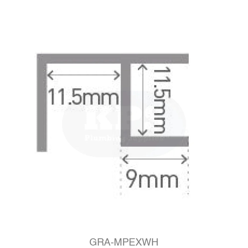 CLASSIC - Type 100 - Flush Corner - Aluminium Extrusion - White - 2450mm Long Accessories