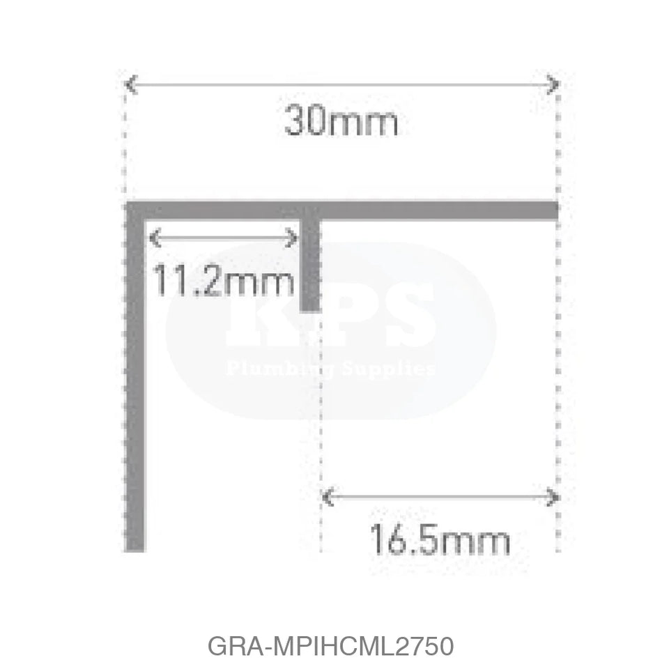 Classic Type 101-Invisible Int Corner - Mill Finish - 2750mm Long Wall Panels