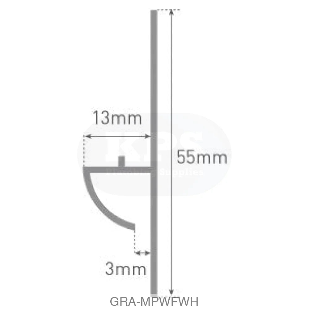 CLASSIC - Type 103 - Floor To Wall Profile - PVC Extrusion - White - 2450mm Long Accessories
