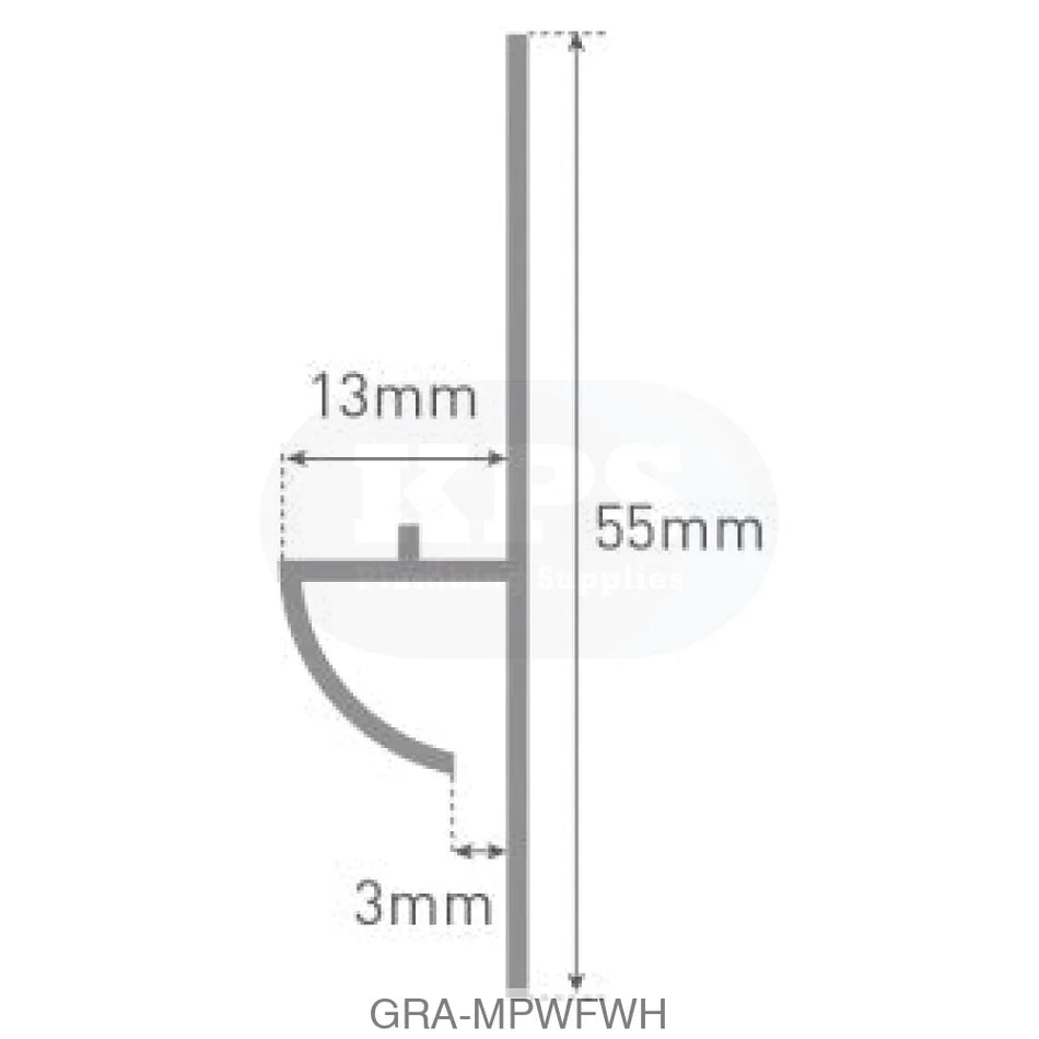 CLASSIC - Type 103 - Floor To Wall Profile - PVC Extrusion - White - 2450mm Long Accessories