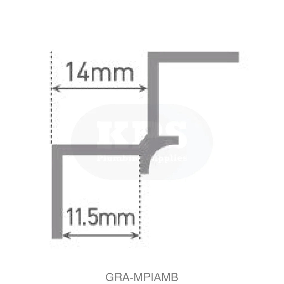 CLASSIC - Type A - Internal Corner - Aluminium Extrusion - Matt Black - 2450mm Long Accessories