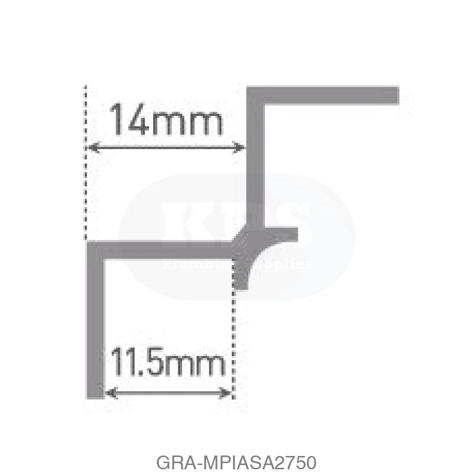 Classic Type A-Internal Corner - Satin Anodised - 2750mm Long Wall Panels