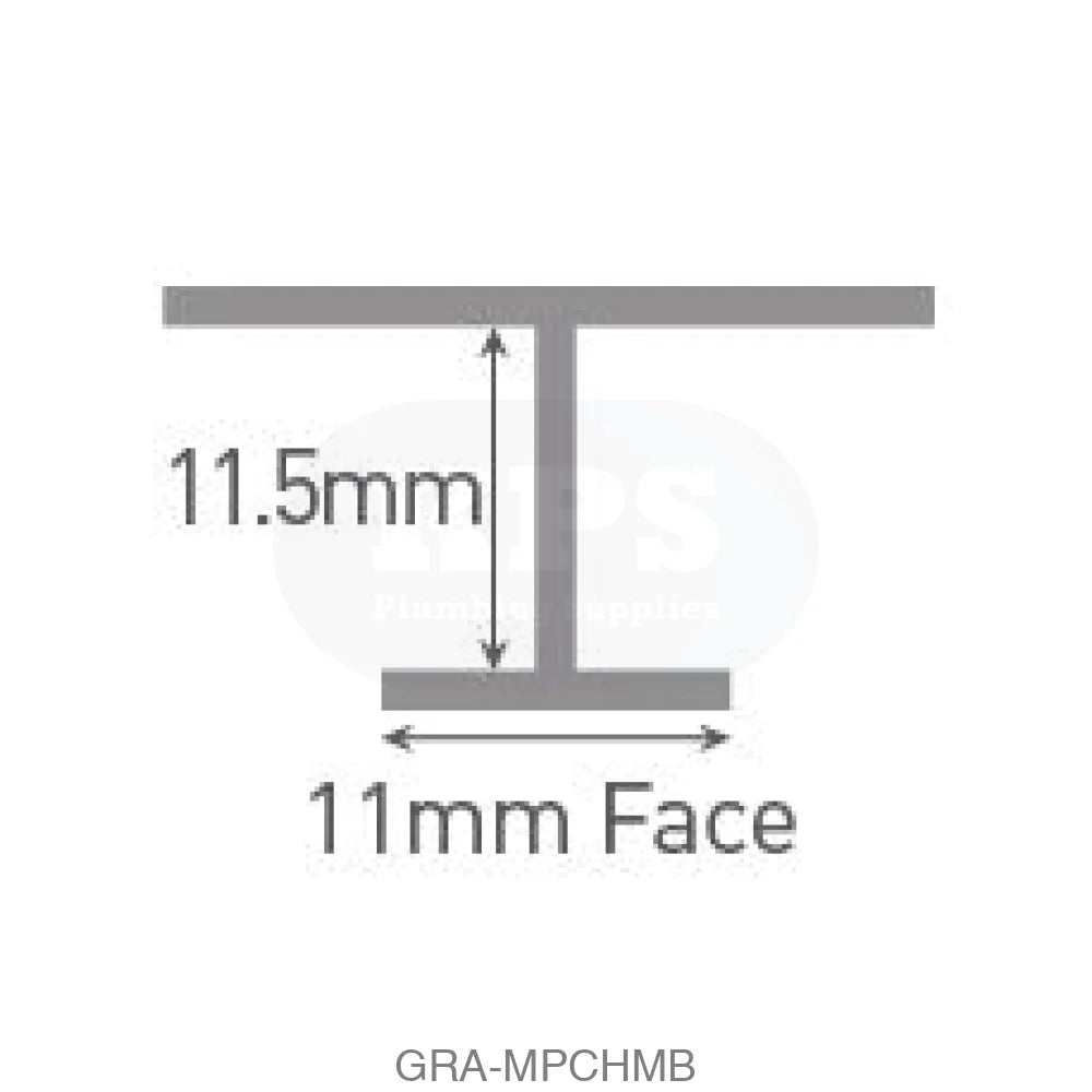 CLASSIC - Type D - Continuous H Joint - Aluminium Extrusion - Matt Black - 2450mm Long Accessories