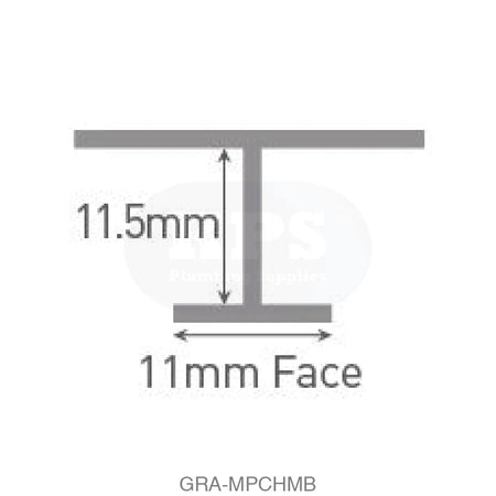 CLASSIC - Type D - Continuous H Joint - Aluminium Extrusion - Matt Black - 2450mm Long Accessories