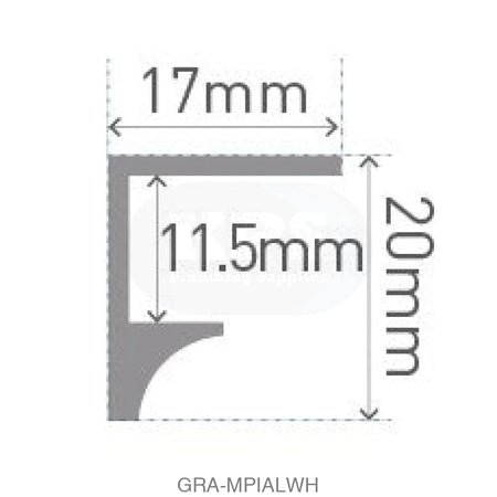CLASSIC - Type Y - Last Panel - Aluminium Extrusion - White - 2450mm Long Accessories