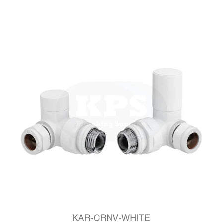 Corner Valve 15mm (Pair) - White Radiator Valves