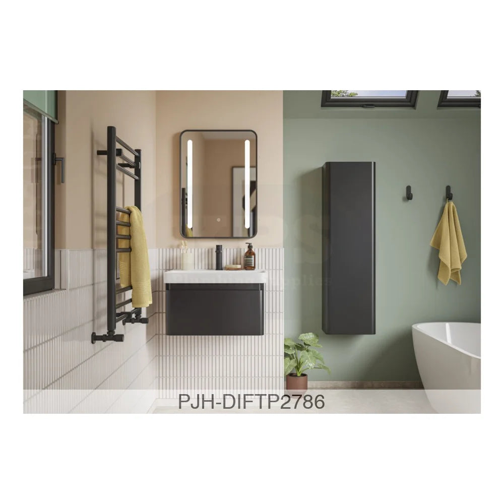 Cosmos 600 Wall Unit 1Drw & Basin – Matt Black Bathroom Brands