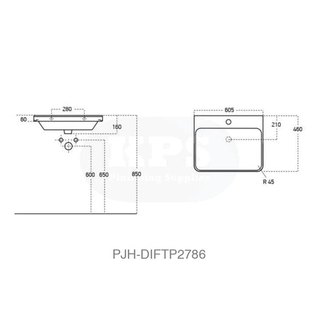 Cosmos 600 Wall Unit 1Drw & Basin – Matt Black Bathroom Brands