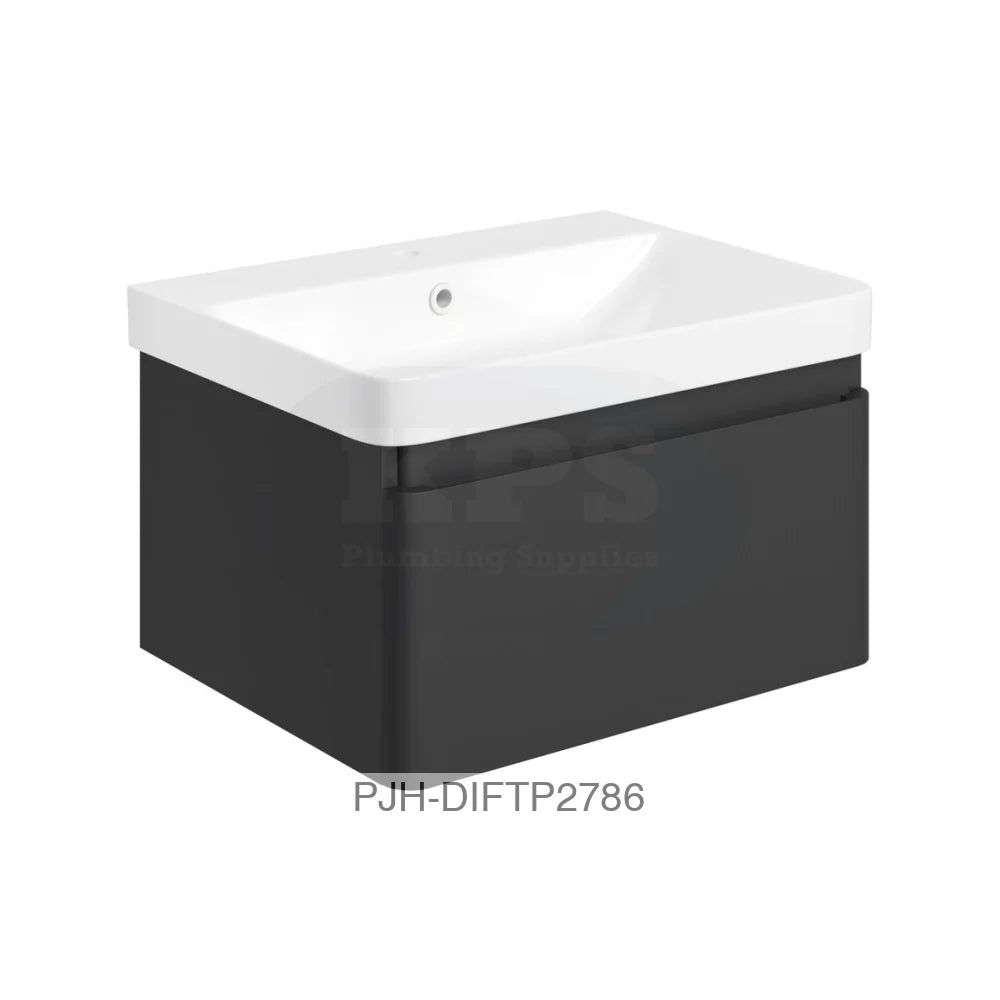 Cosmos 600 Wall Unit 1Drw & Basin – Matt Black Bathroom Brands