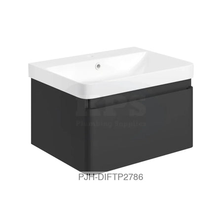 Cosmos 600 Wall Unit 1Drw & Basin – Matt Black Bathroom Brands