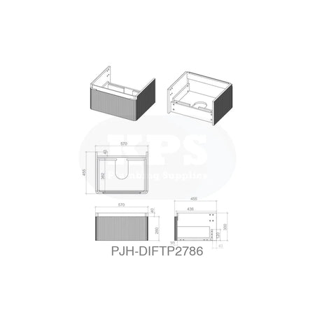 Cosmos 600 Wall Unit 1Drw & Basin – Matt Black Bathroom Brands