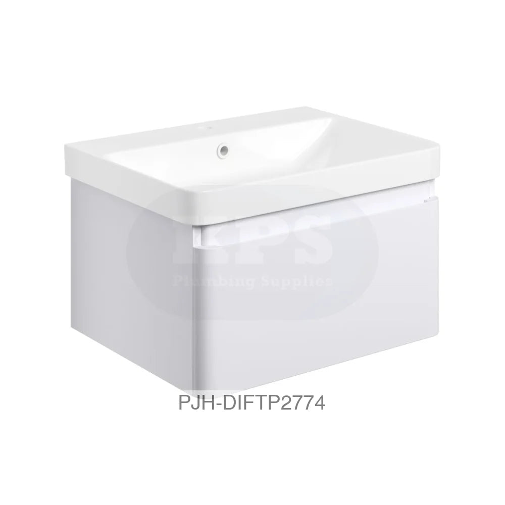 Cosmos 600 Wall Unit 1Drw & Basin – Matt White Bathroom Brands