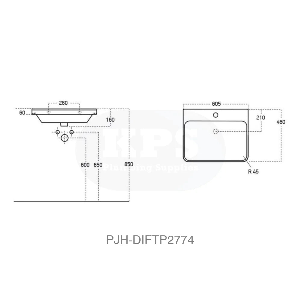 Cosmos 600 Wall Unit 1Drw & Basin – Matt White Bathroom Brands