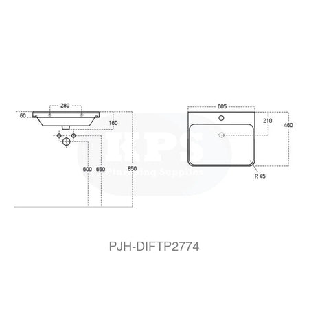 Cosmos 600 Wall Unit 1Drw & Basin – Matt White Bathroom Brands
