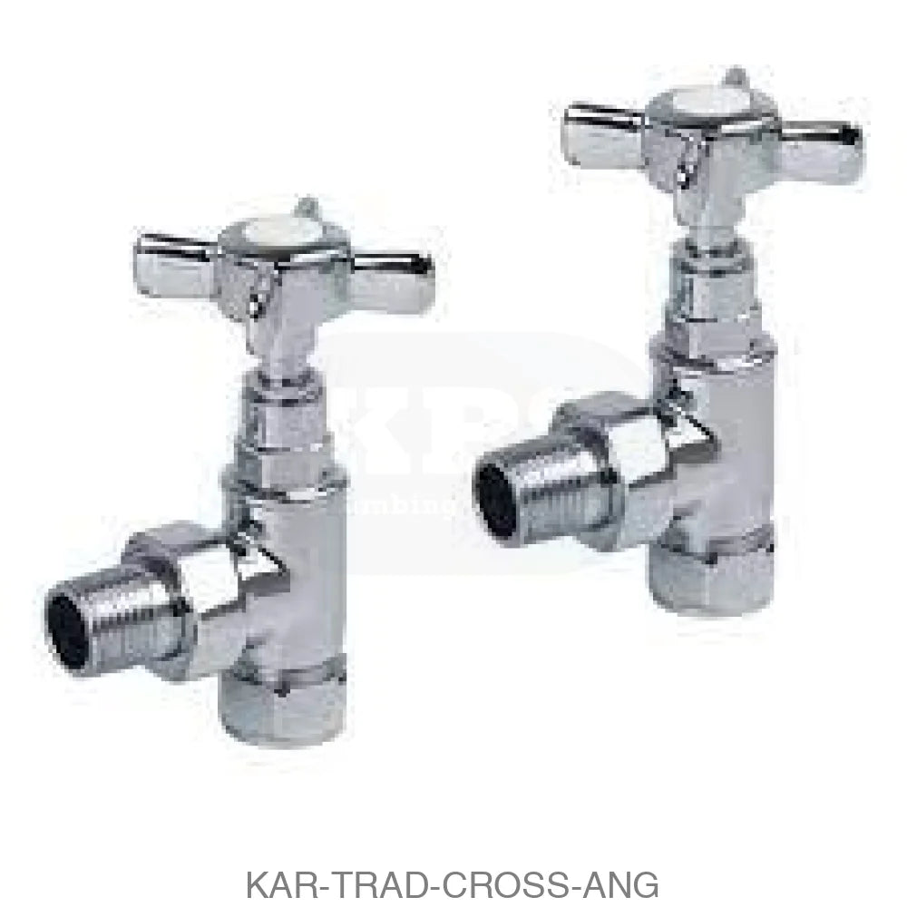Cross Head Rad Valve Angled (Pair) Radiator Valves