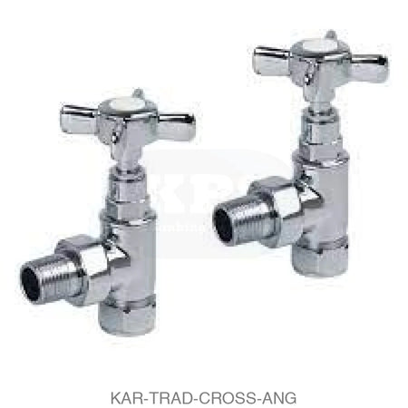 Cross Head Rad Valve Angled (Pair) Radiator Valves