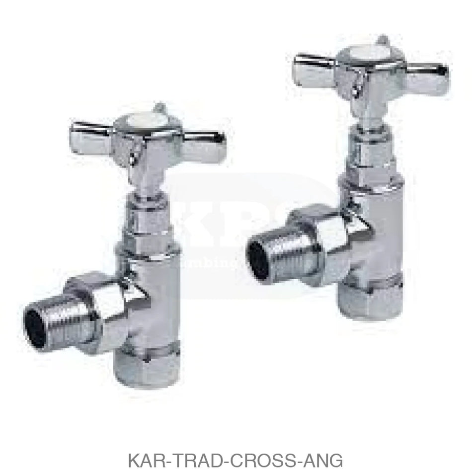 Cross Head Rad Valve Angled (Pair) Radiator Valves
