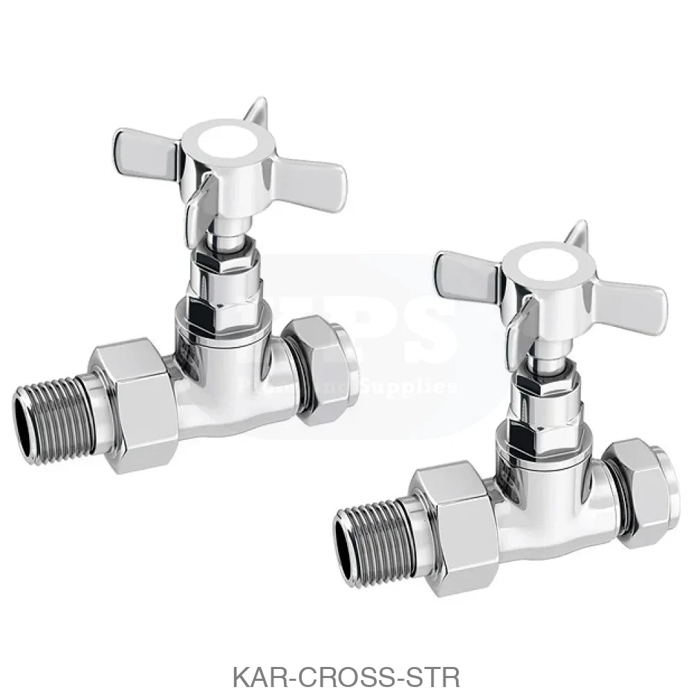 Cross Head Rad Valve Straight (Pair) Radiator Valves