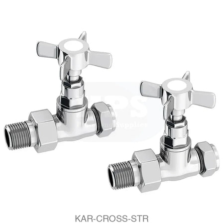 Cross Head Rad Valve Straight (Pair) Radiator Valves