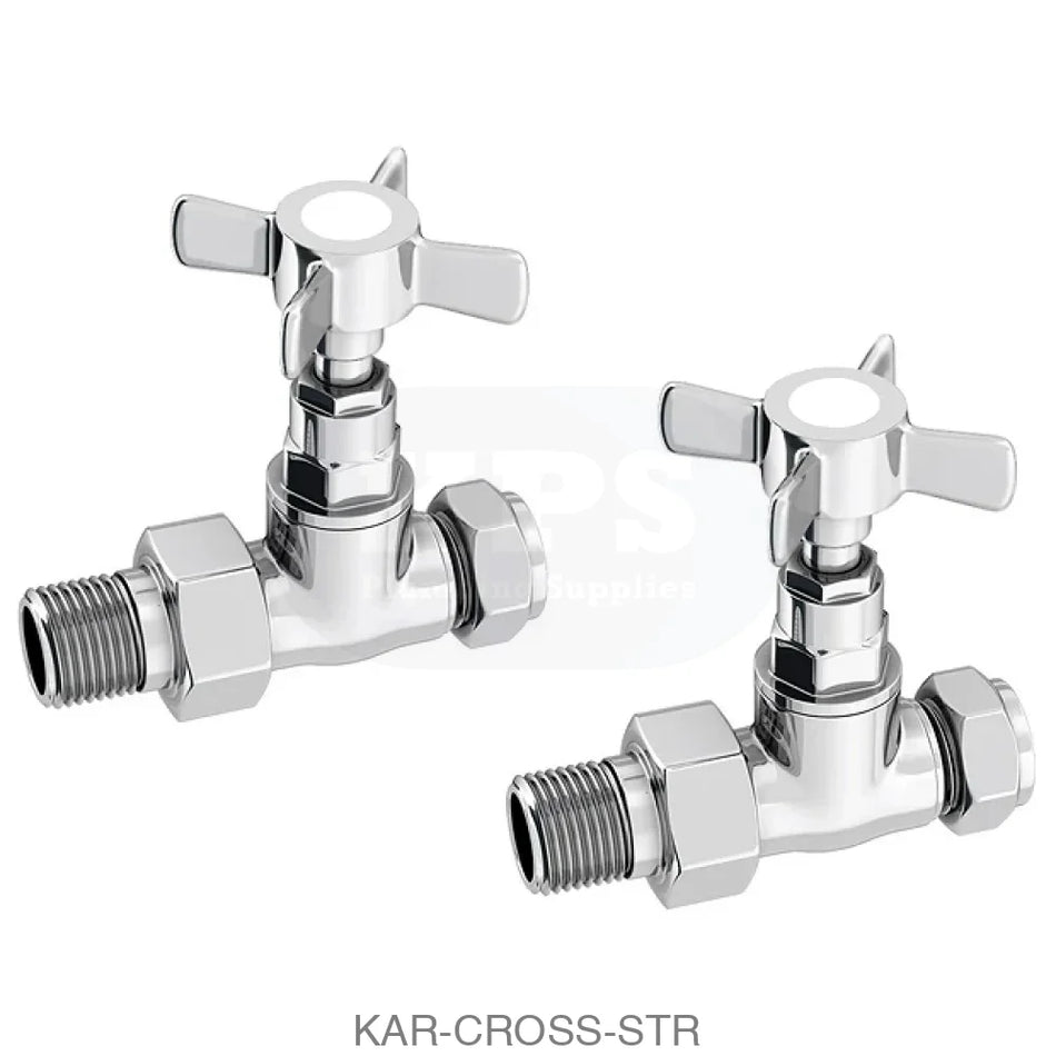Cross Head Rad Valve Straight (Pair) Radiator Valves